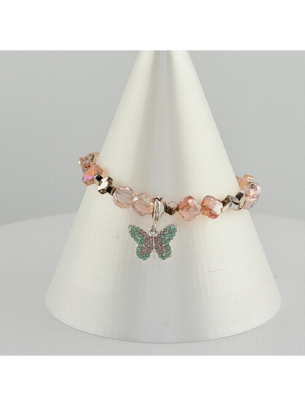 Bomb Party Single Stack Bracelet - Butterfly on Silver #47
